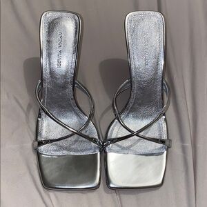 Silver Strappy Women's Sandals